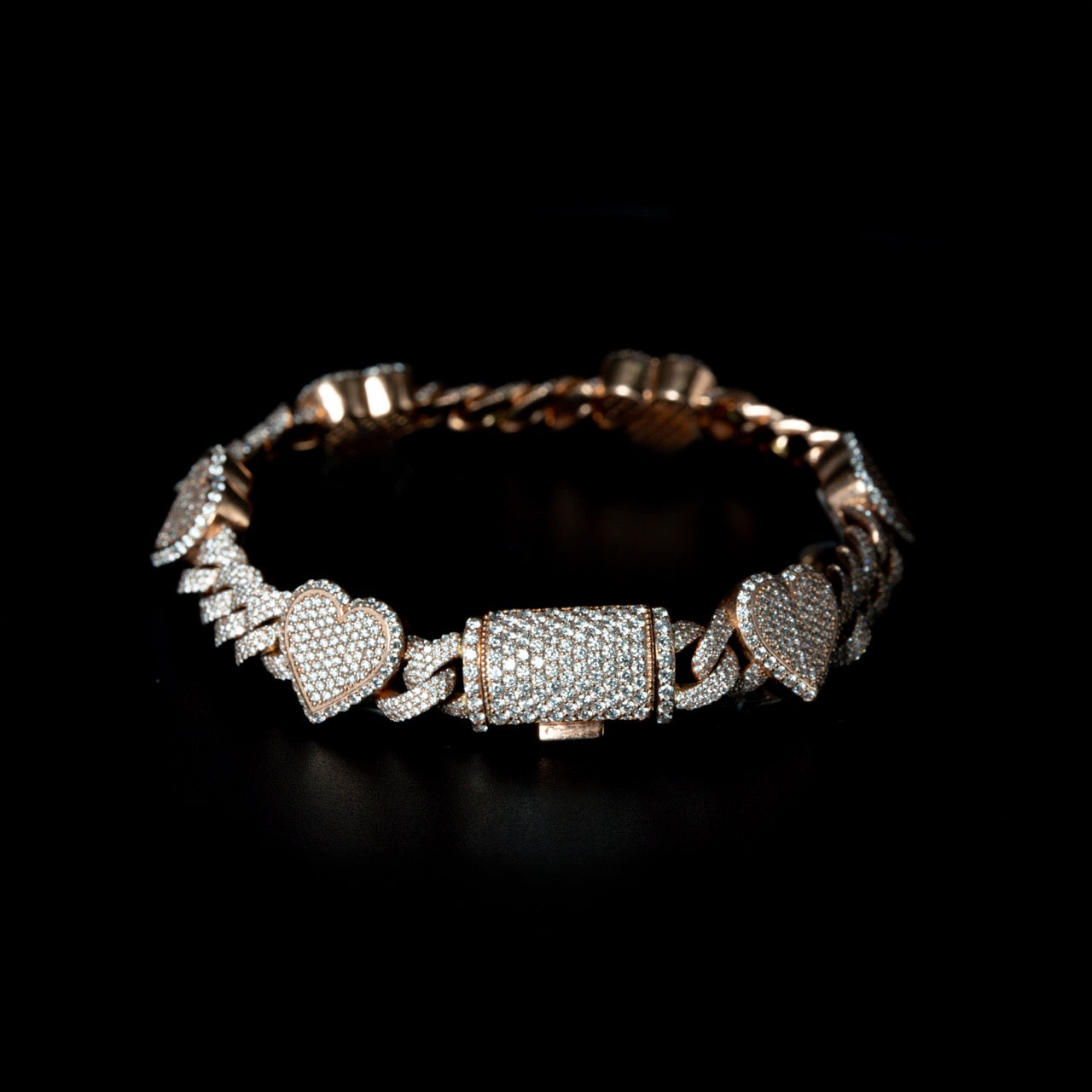 Rose Gold Heart Cuban