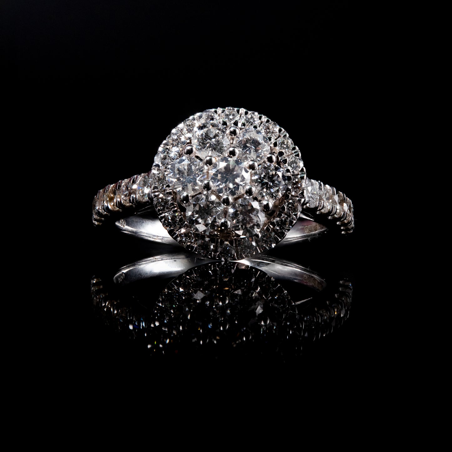 Round Cluster Dome Ring