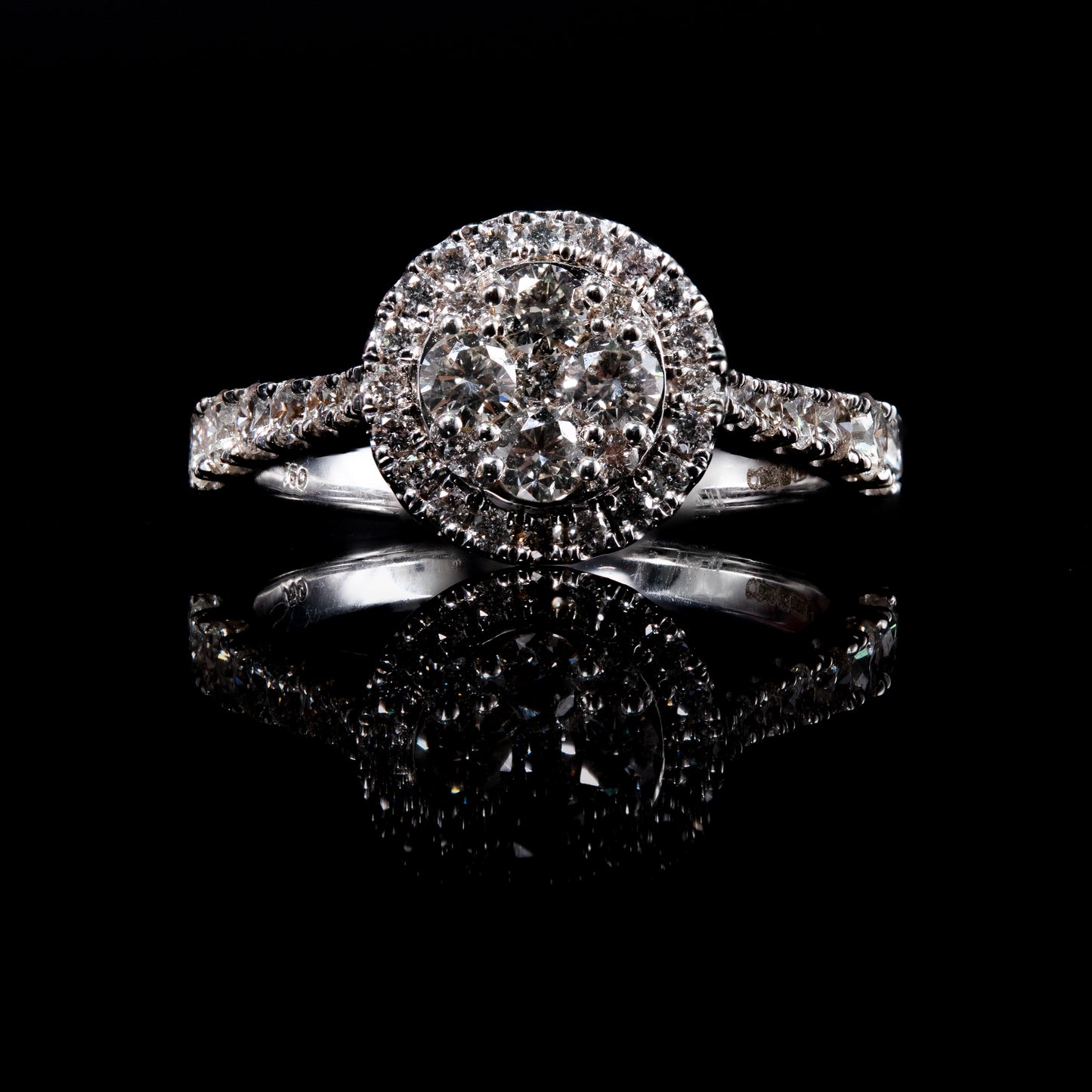Pointed Shoulder Cluster Ring