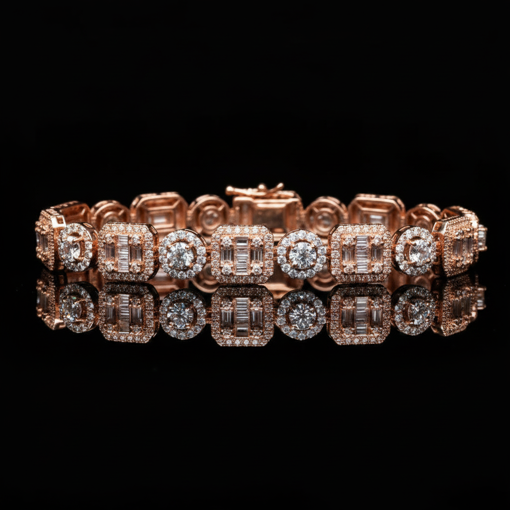 Square & Circle Baguette Bracelet