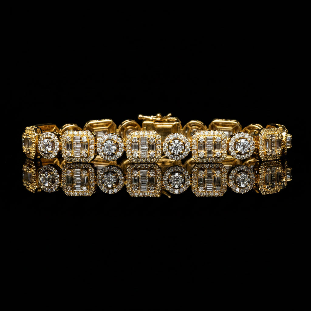 Square & Circle Baguette Bracelet
